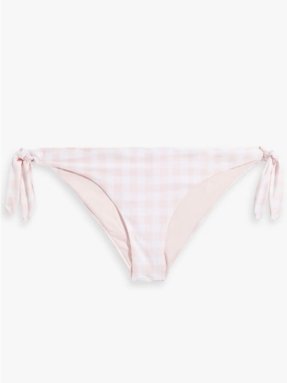NWT Agua by Agua Bendita ‘Mila’ Gingham Low-Rise Bikini Briefs in Pastel Pink XL